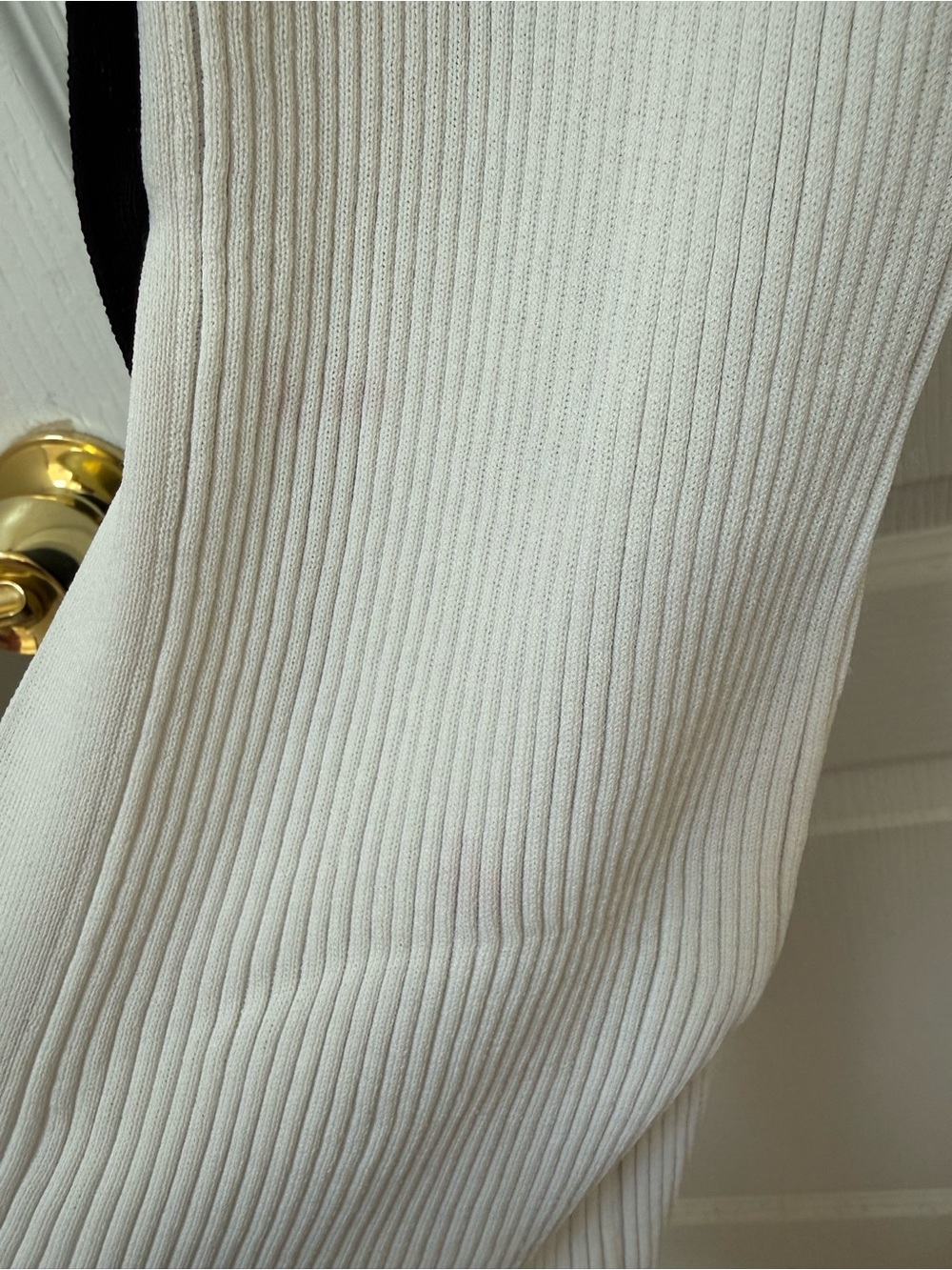 STAUD Shoko Colorblock Two-Tone Black and White Ribbed Button-Front Midi Dress - Picture 6 of 7
